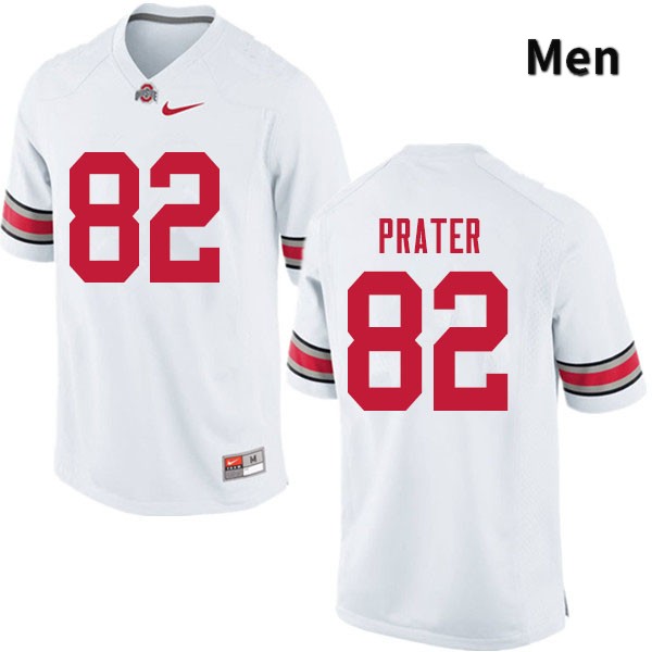 Ohio State Buckeyes Garyn Prater Men's #82 White Authentic Stitched College Football Jersey